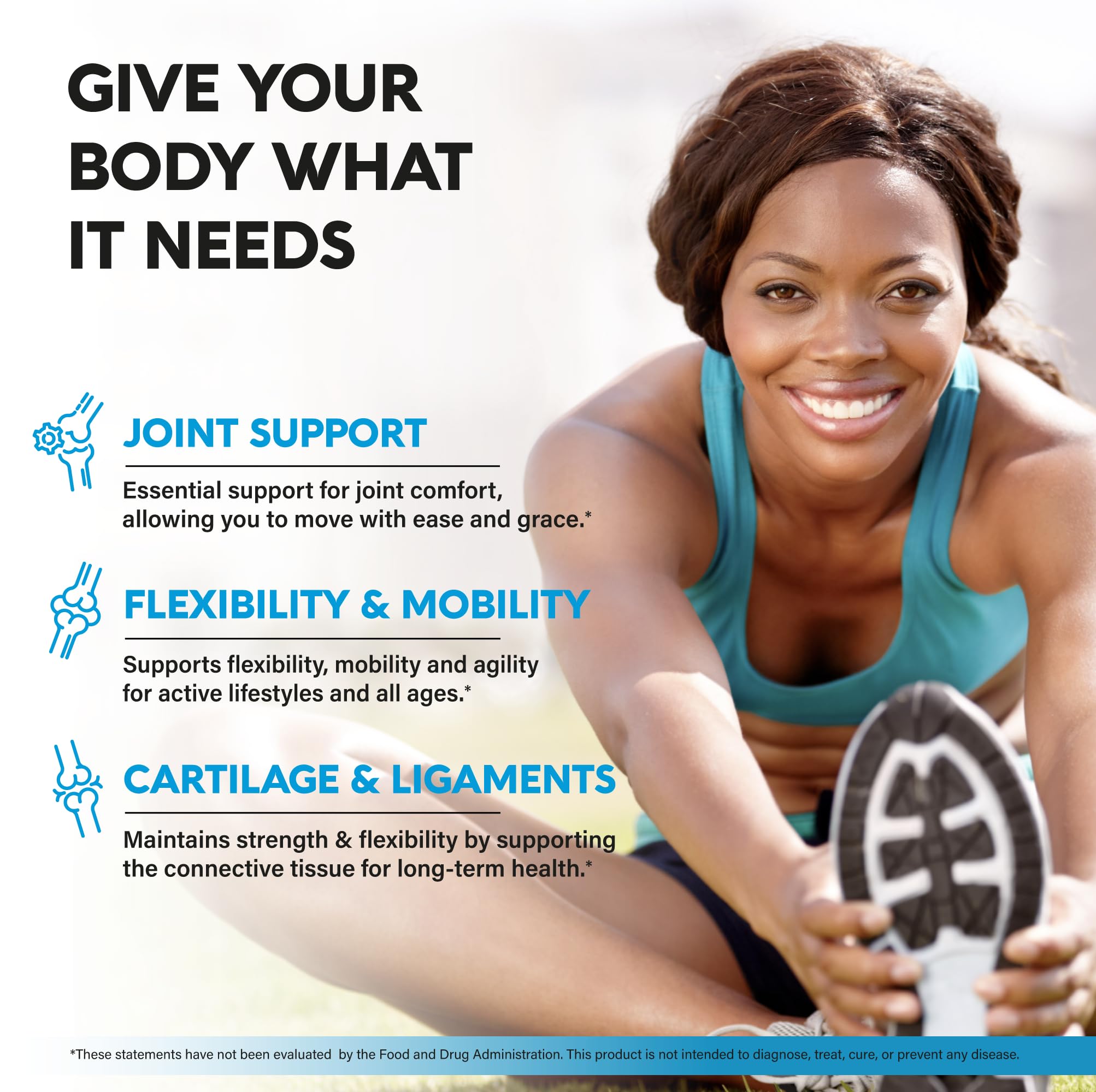 NutraHarmony capsules closeup, convenient daily dose for active routines.