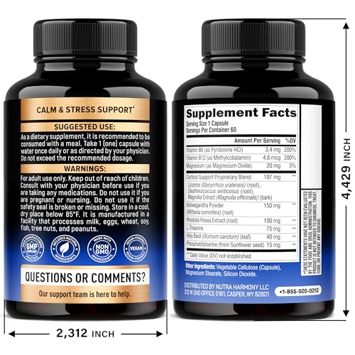 NUTRAHARMONY Holy Basil herbal blend bottle promotes calm moments and balanced energy.