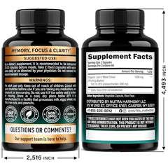 NutraHarmony Lions Mane bottle and label showcase USA-made quality.