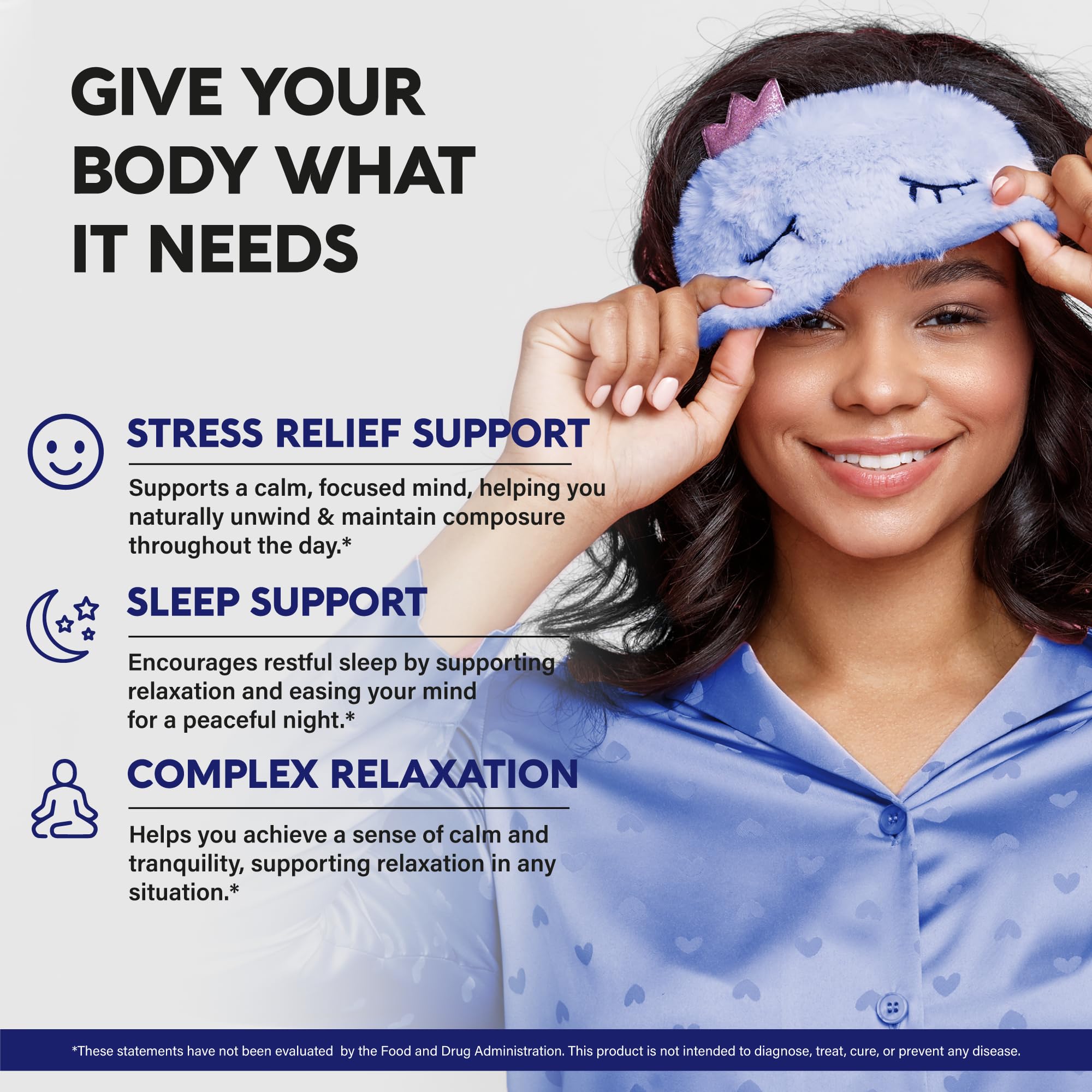 NUTRAHARMONY L Theanine capsules close-up highlighting relaxed focus.