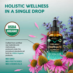 NutraHarmony Lymph Drops USDA Organic seal on bottle.