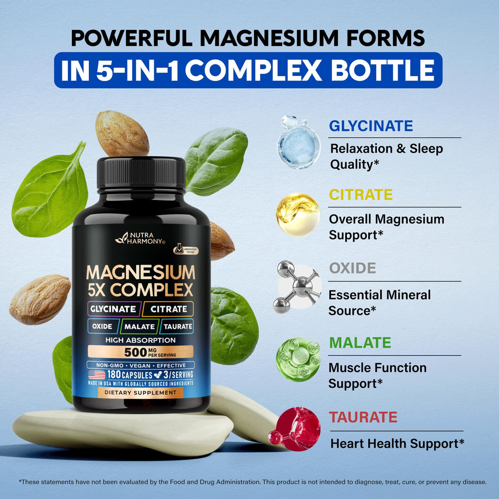 Ingredients panel lists Glycinate, Citrate, Malate, Taurate, Oxide