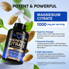 Pouring NUTRAHARMONY magnesium citrate capsules into a hand for easy dosing