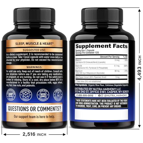 NutraHarmony magnesium glycinate bottle side view emphasizes quality and handling.