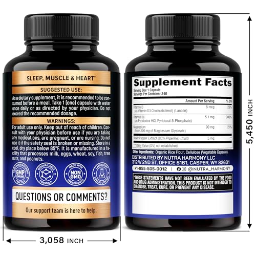 NUTRAHARMONY Magnesium Glycinate 500mg bottle with label for consistent daily use