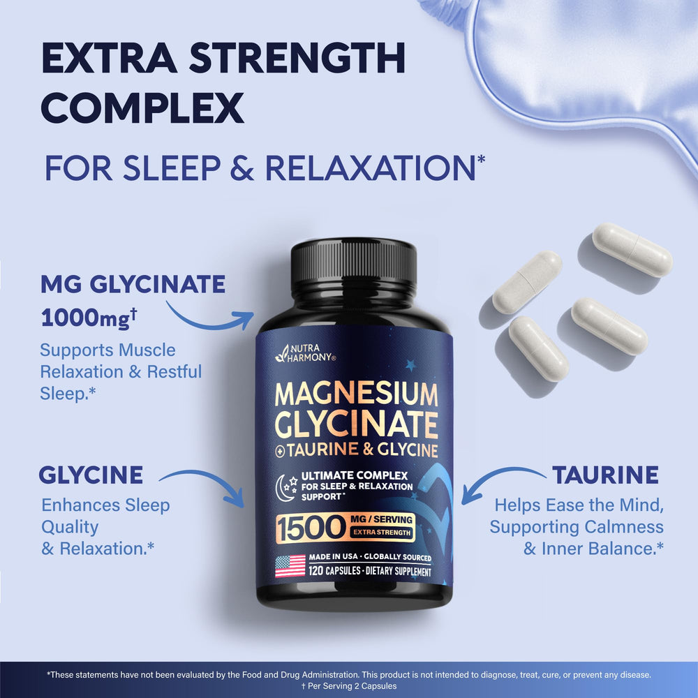 NUTRAHARMONY Magnesium Glycinate with water demonstrates easy consumption.