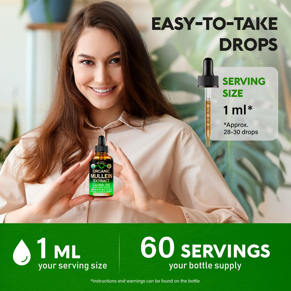 NUTRAHARMONY Mullein Drops dropper-top for precise dosing