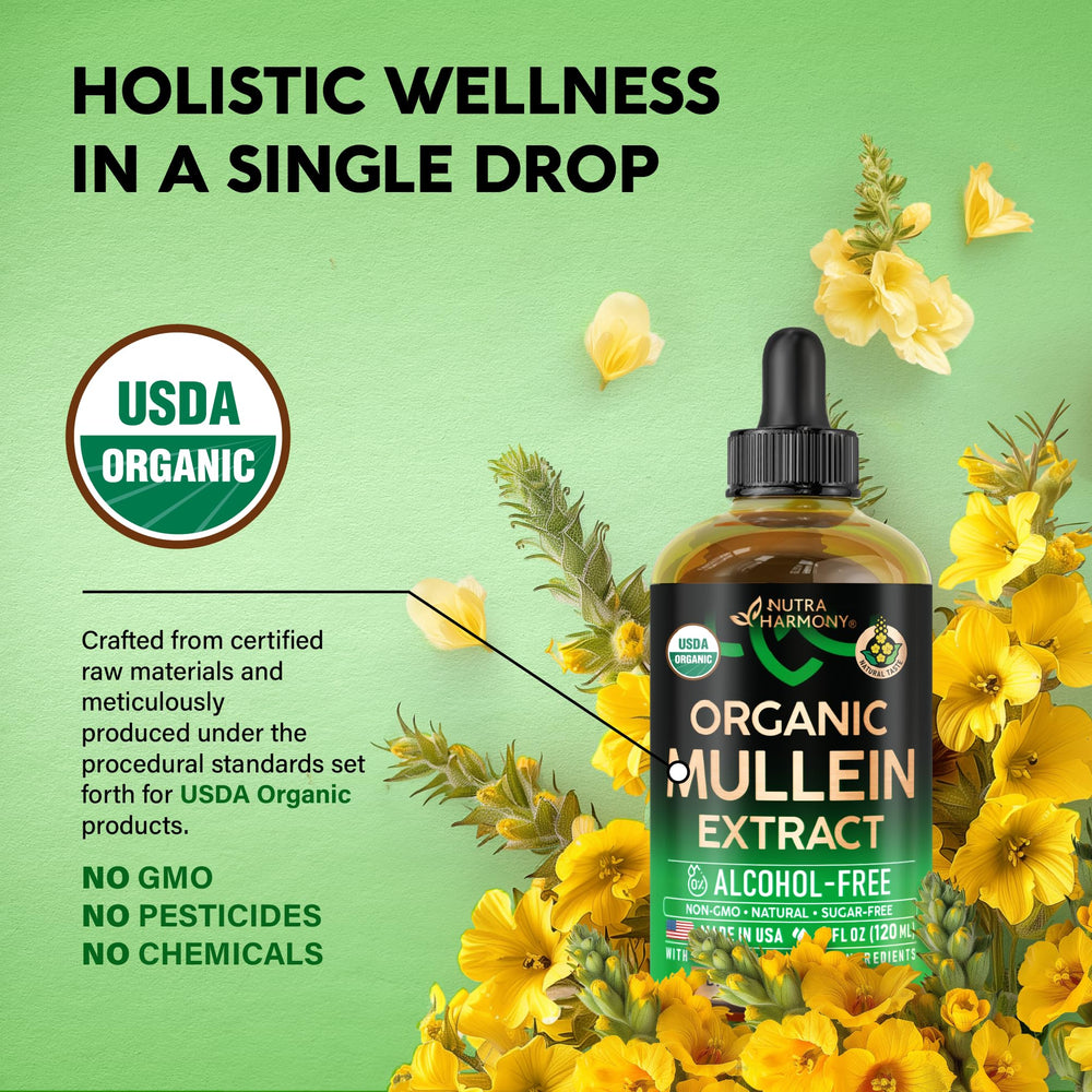 Made in USA label on Mullein Drops highlighting quality and domestic production