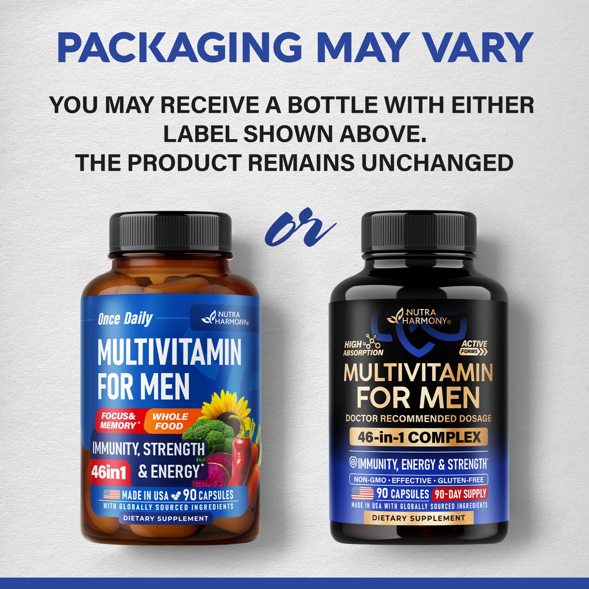 NutraHarmony daily-use-pack demonstrates one capsule a day for simple routine.