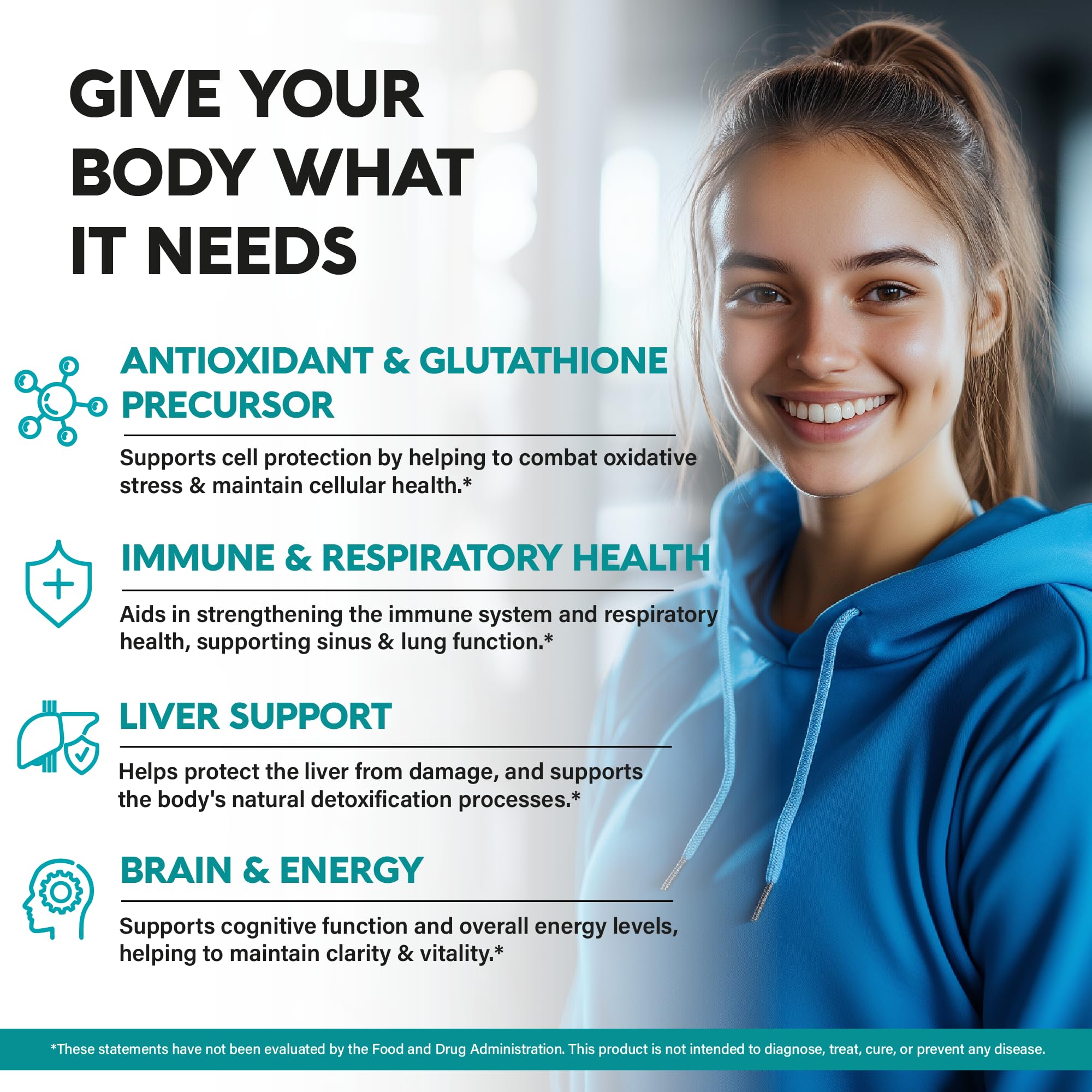 NUTRAHARMONY NAC capsules close-up with 600 mg per capsule