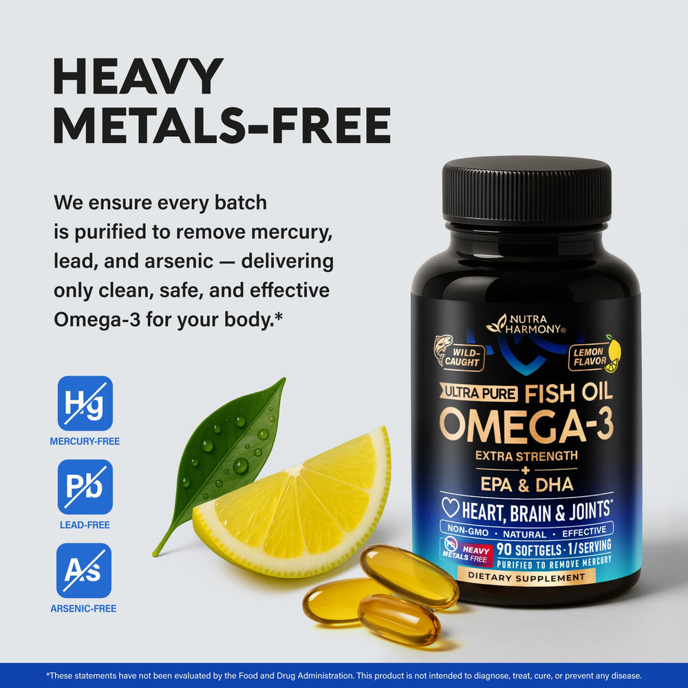 NutraHarmony Omega-3 3600mg supports heart, brain, and joints