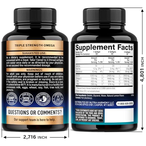 NutraHarmony Omega-3 3600mg softgels close-up with lemon flavor for easy daily intake