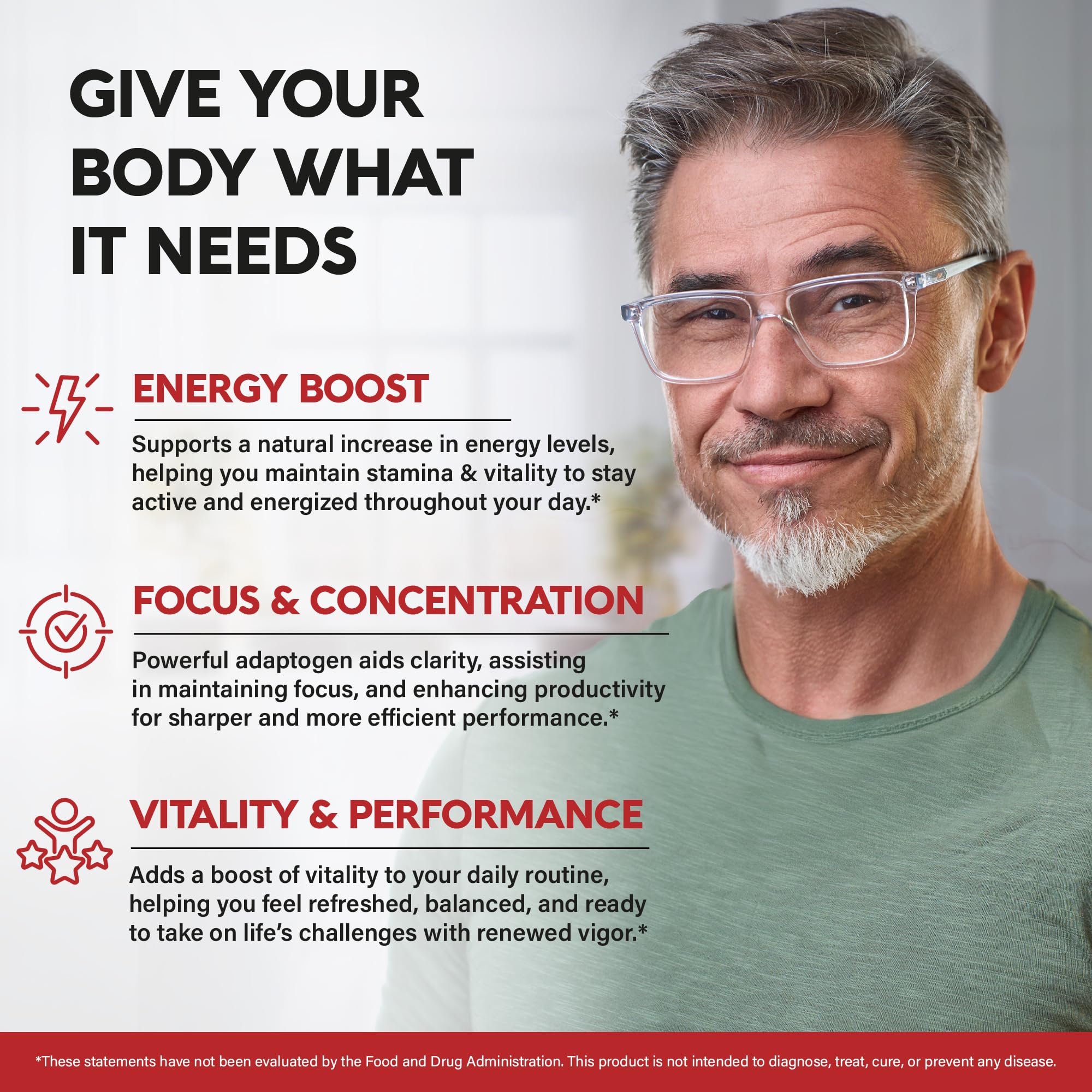 NUTRAHARMONY Panax Ginseng capsules stacked highlight convenient daily energy and focus support.