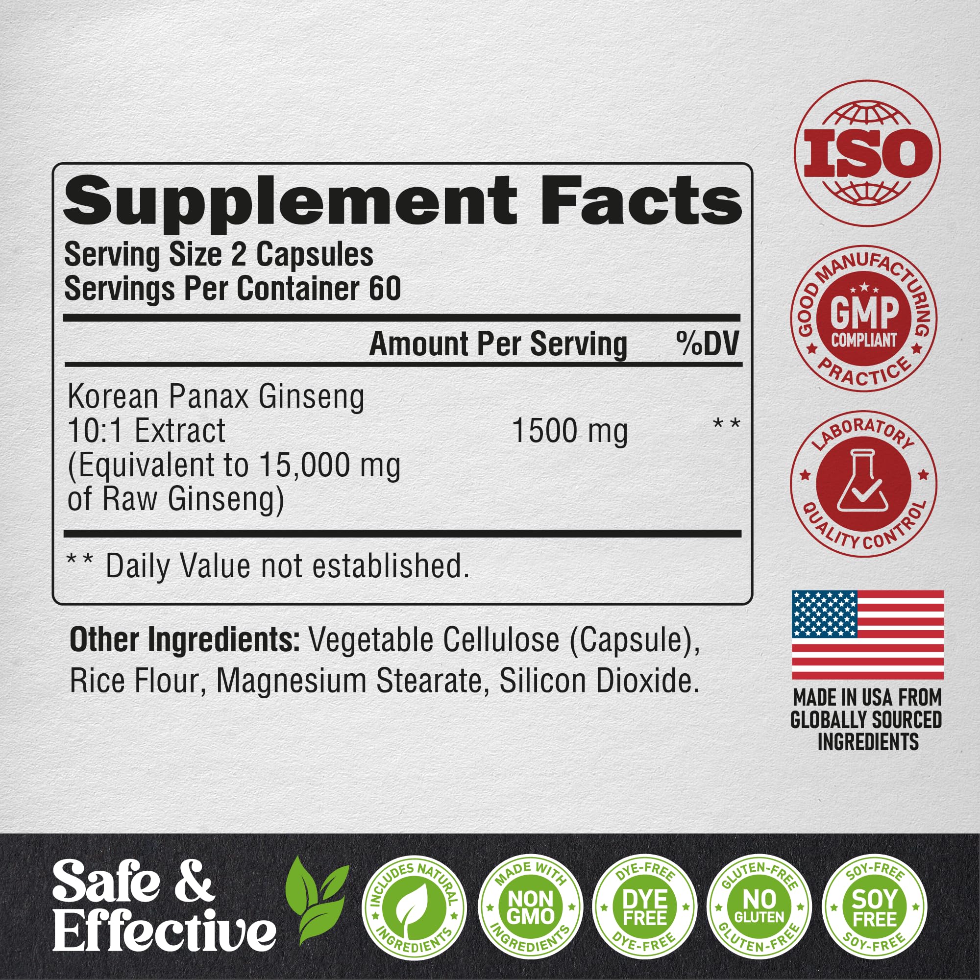 NUTRAHARMONY Panax Ginseng serving-size image suggests easy daily supplementation.