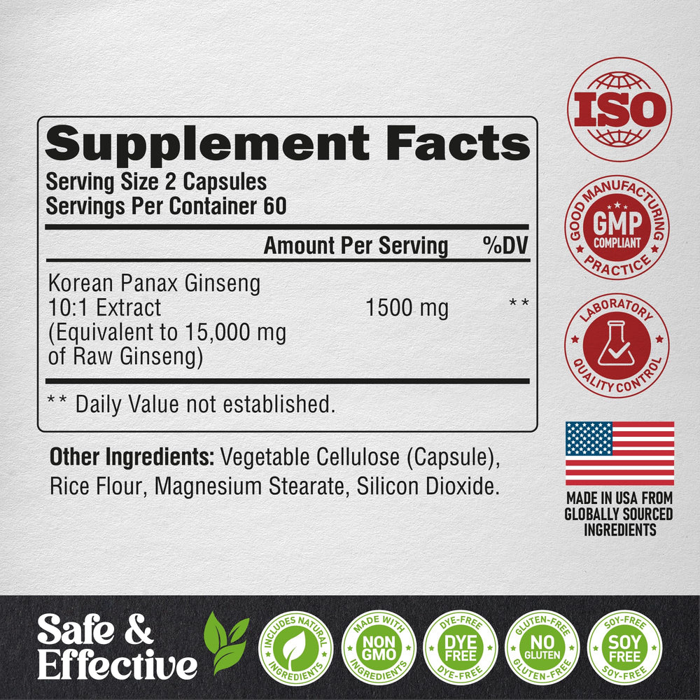 NUTRAHARMONY Panax Ginseng serving-size image suggests easy daily supplementation.