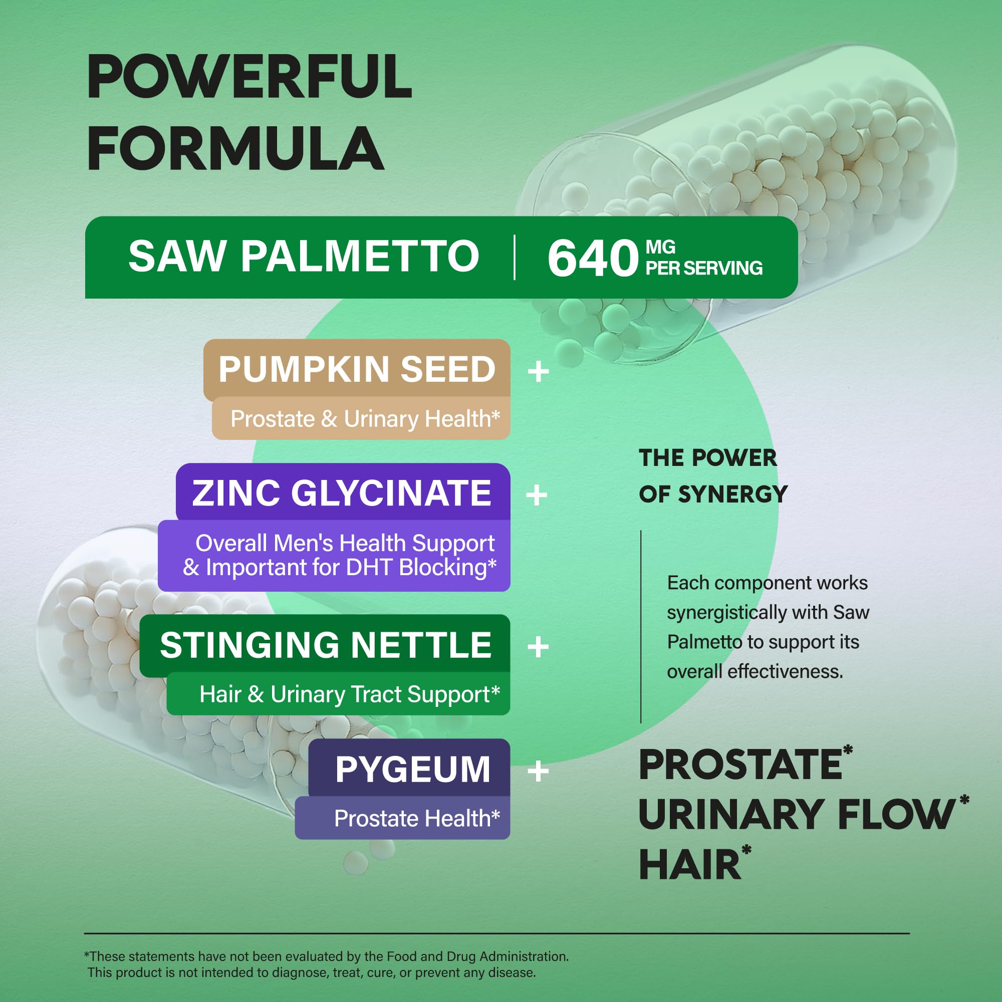 NUTRAHARMONY saw palmetto ingredients label close-up showing key components