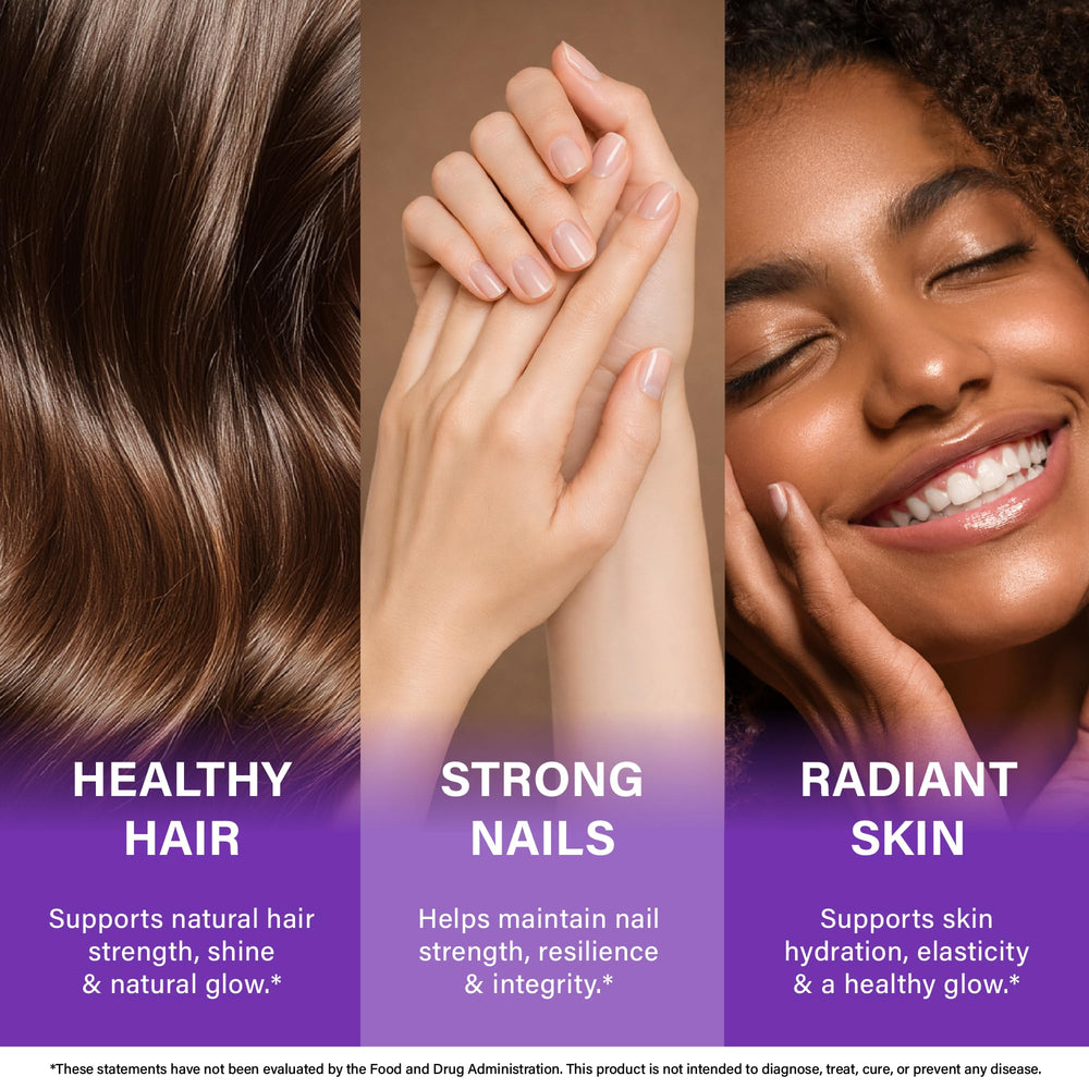 NutraHarmony skin and nails glow, with hydration and resilience benefits.