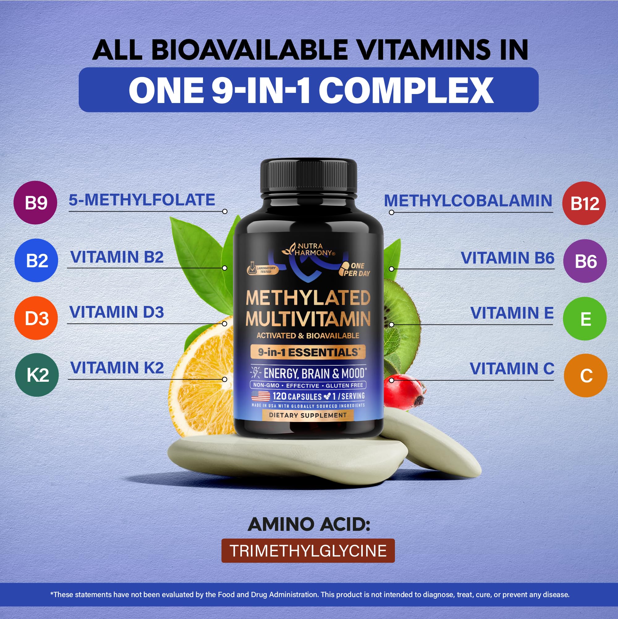 NutraHarmony vegan capsules closeup emphasizes plant-based, easily absorbed nutrients