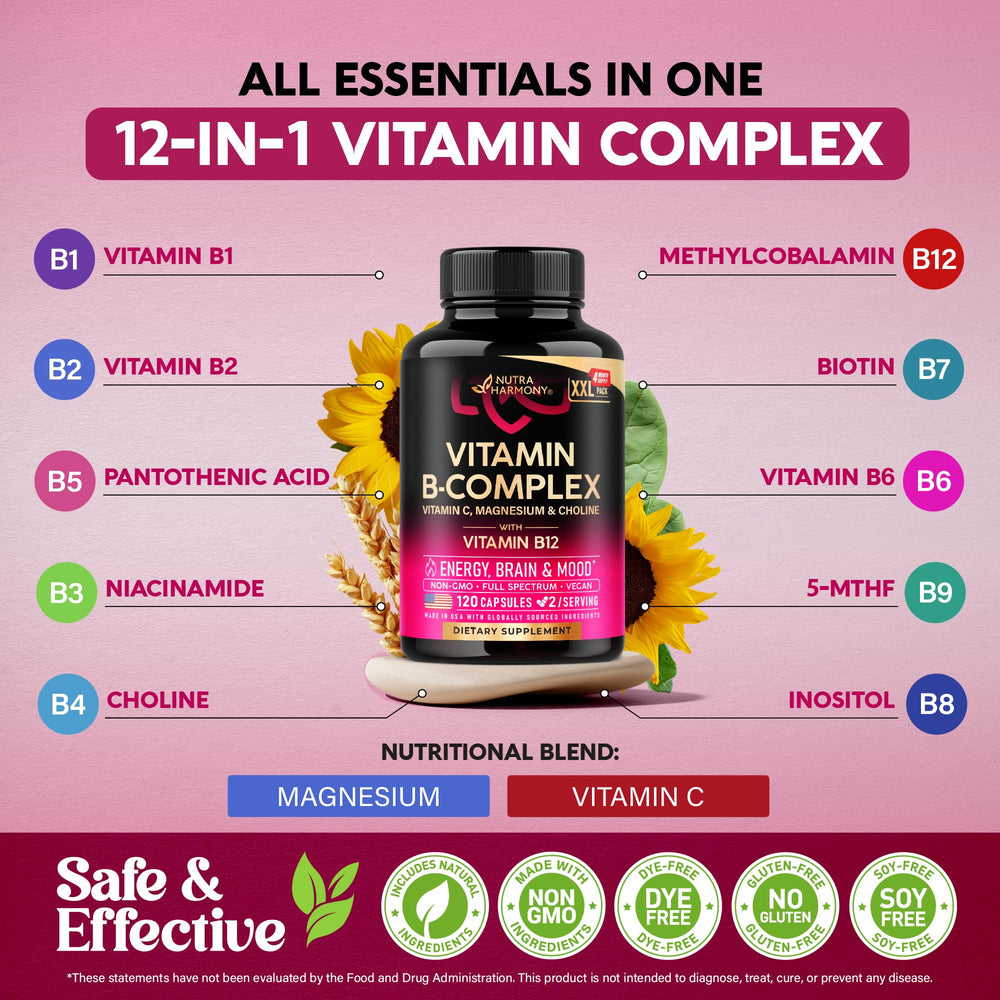 NutraHarmony B Complex visual for daily energy and focus support