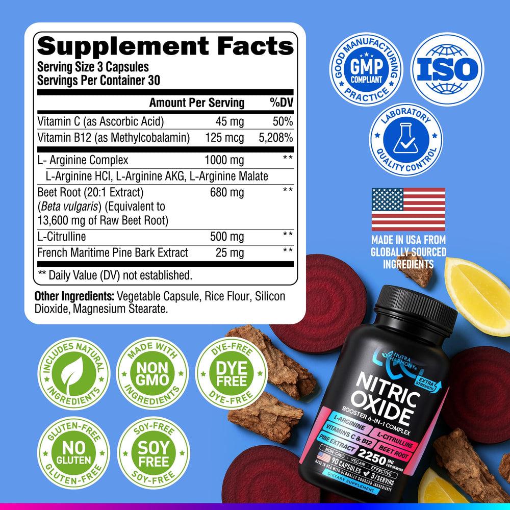 NutraHarmony Vitamin C & B12 tablets close-up for energy metabolism