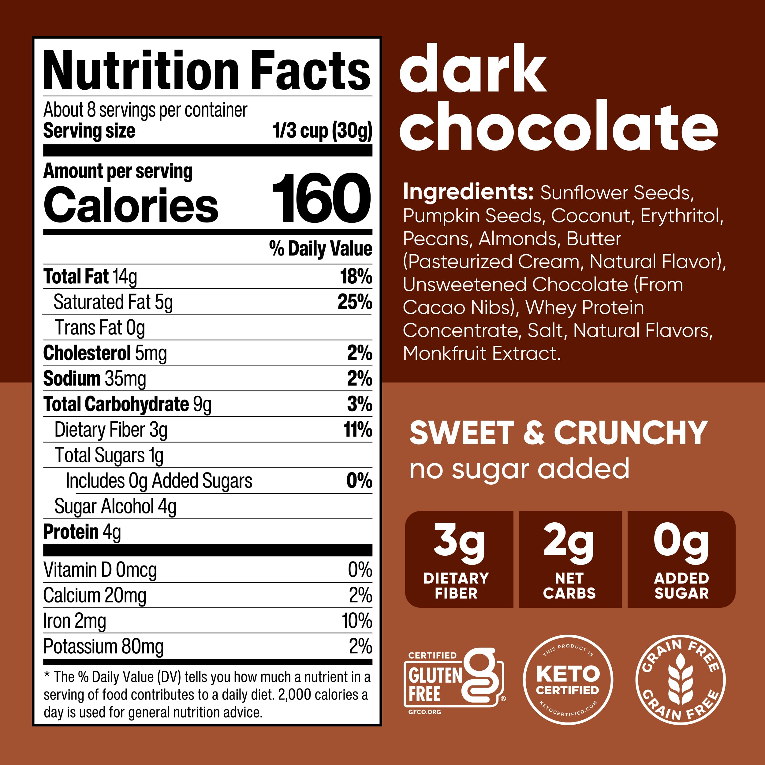 NuTrail Nut Granola 8oz packaging shows ready-to-go convenience.
