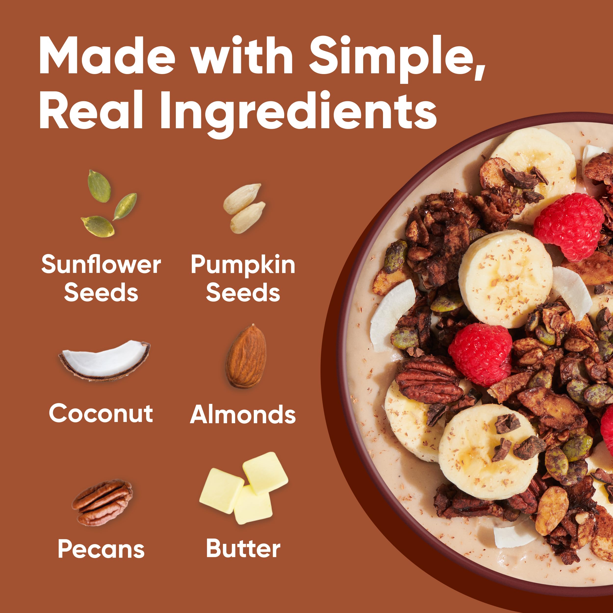 NuTrail Nut Granola with milk offers a balanced, low-sugar meal option.