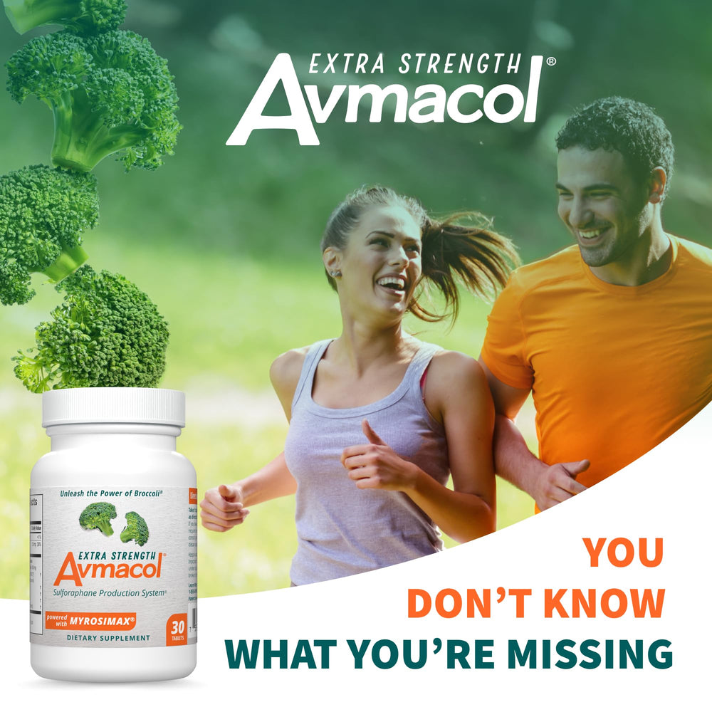 Nutramax Avmacol bottle open to reveal tablets and packaging.