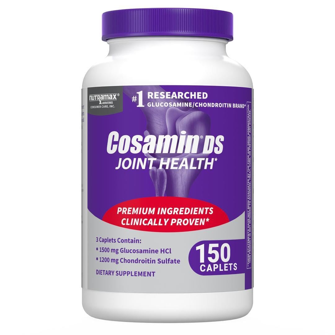 Nutramax Cosamin DS bottle shows 150 caplets for daily joint support