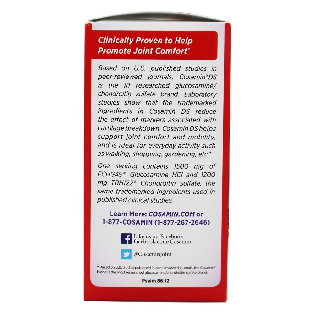 Nutramax Cosamin DS jar on shelf signals potential joint comfort benefits.