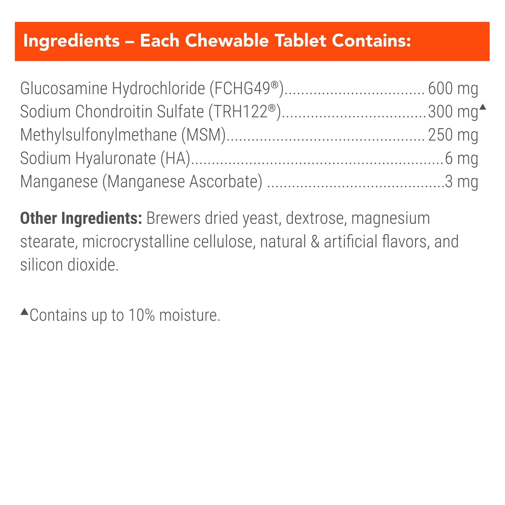 Nutramax Cosequin dosing guide image highlights easy daily administration.