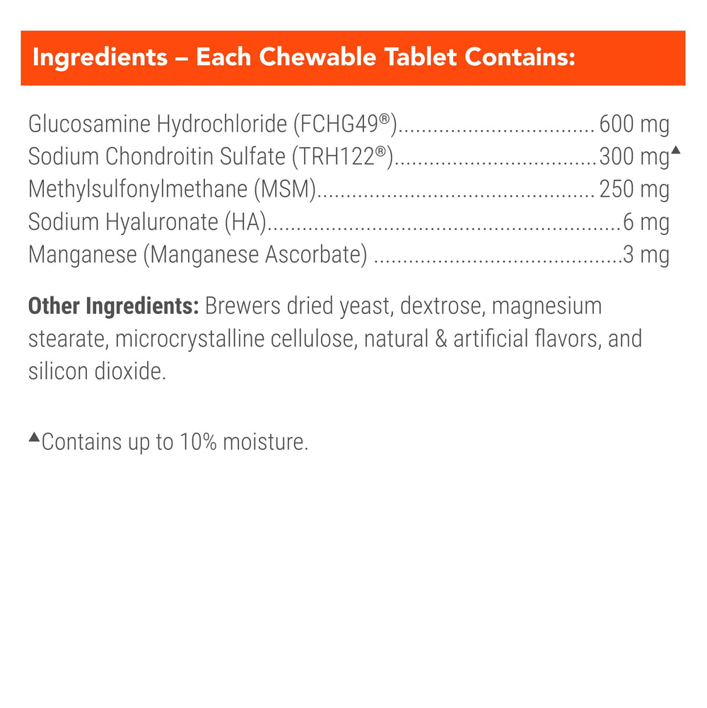 Nutramax Cosequin dosing guide image highlights easy daily administration.