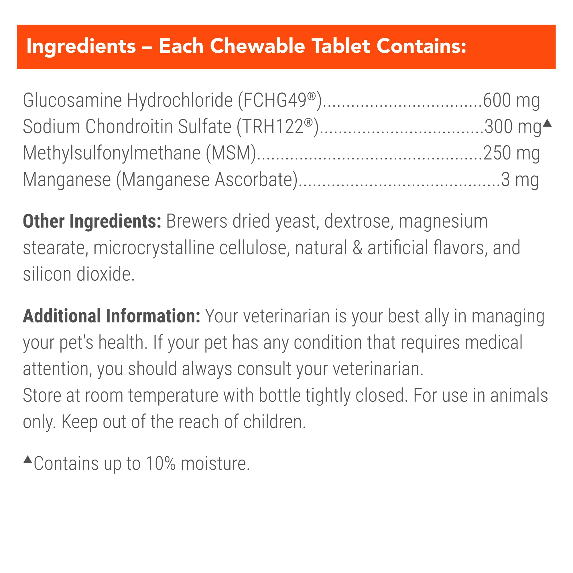 Chicken-flavored chew pictured as an easy daily supplement.