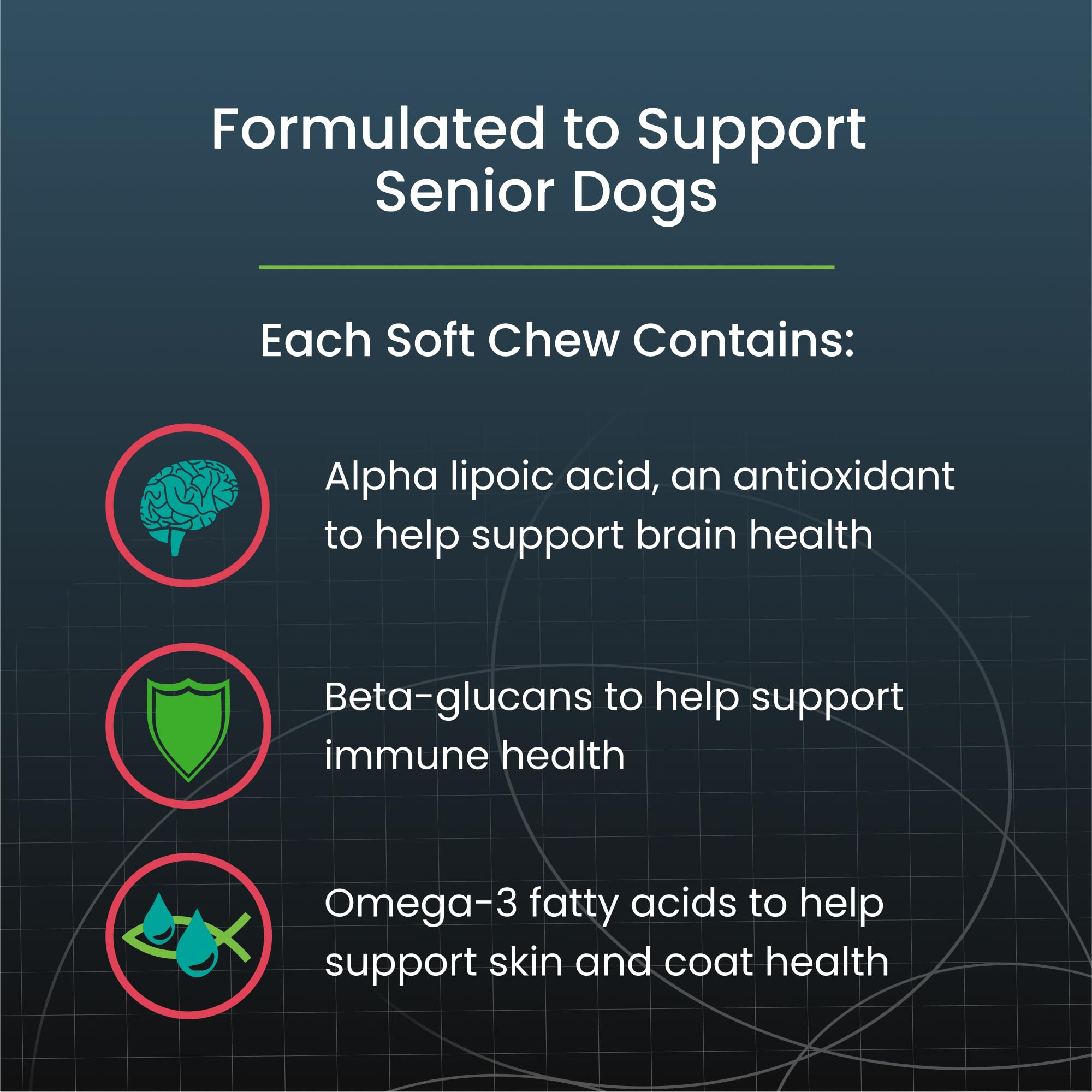 Nutramax Dasuquin omega-3 fatty acids promote healthy skin and coat.