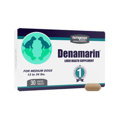 Nutramax Denamarin bottle highlighting dog liver support.
