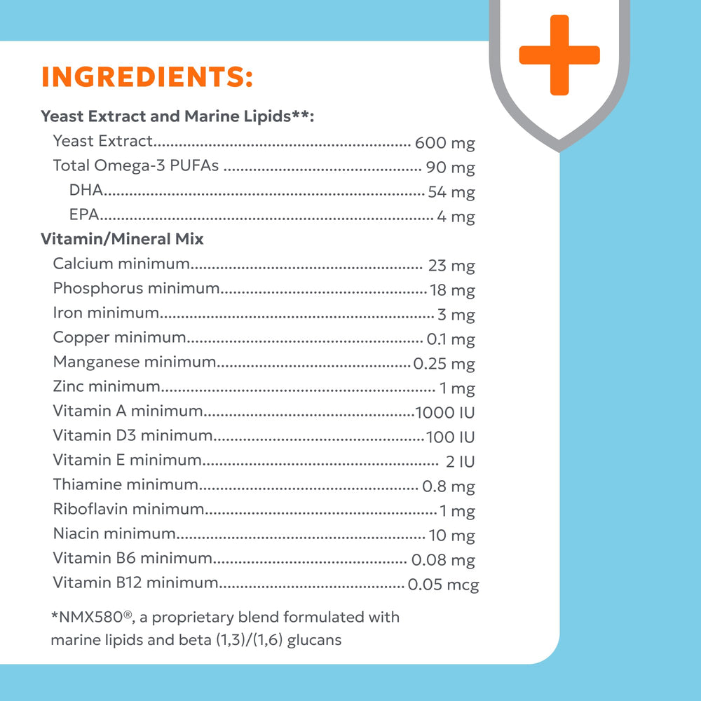 Nutramax Imuquin feeding time scenario shows easy daily dosing.