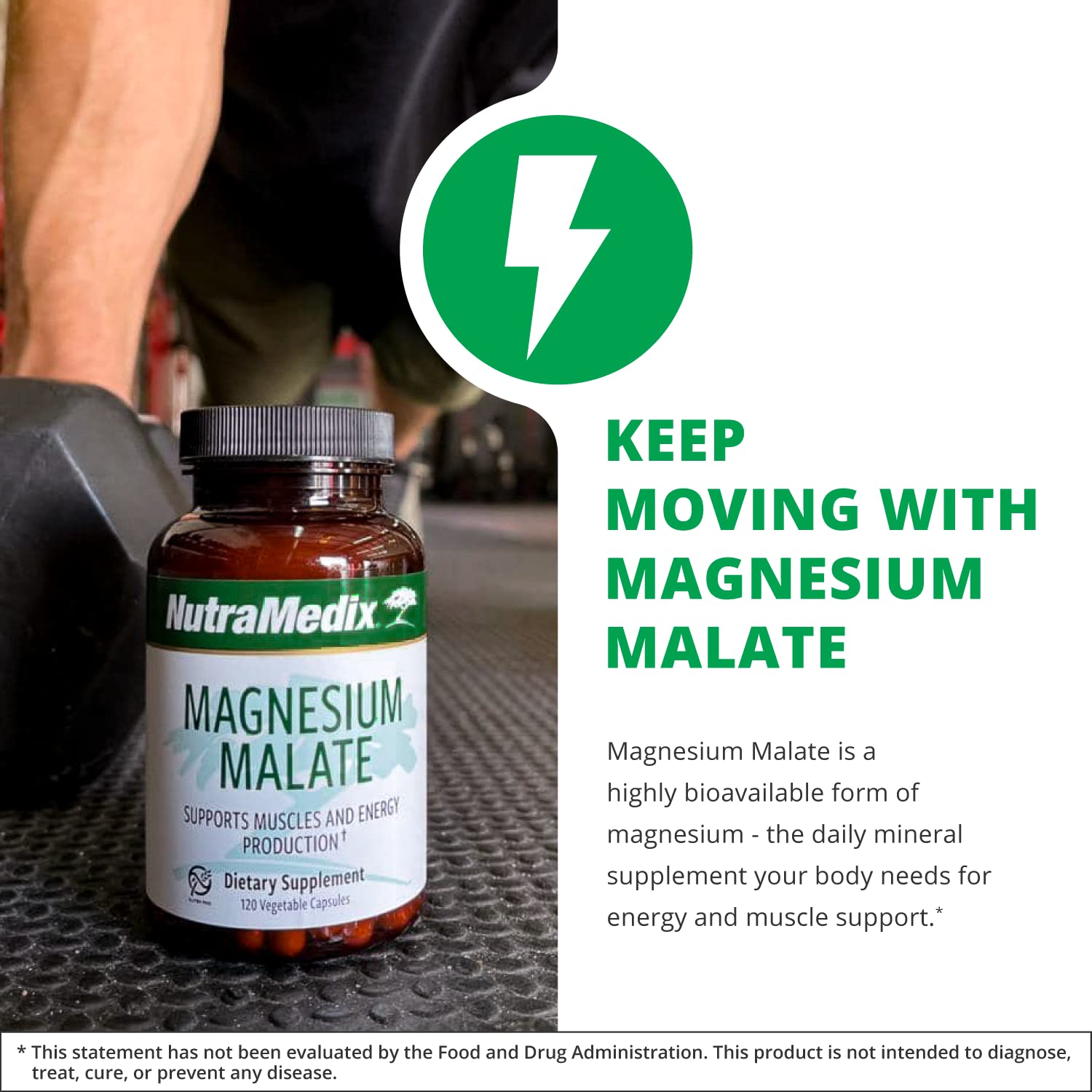 NutraMedix Magnesium Malate label showing vegan, non-GMO and gluten-free attributes