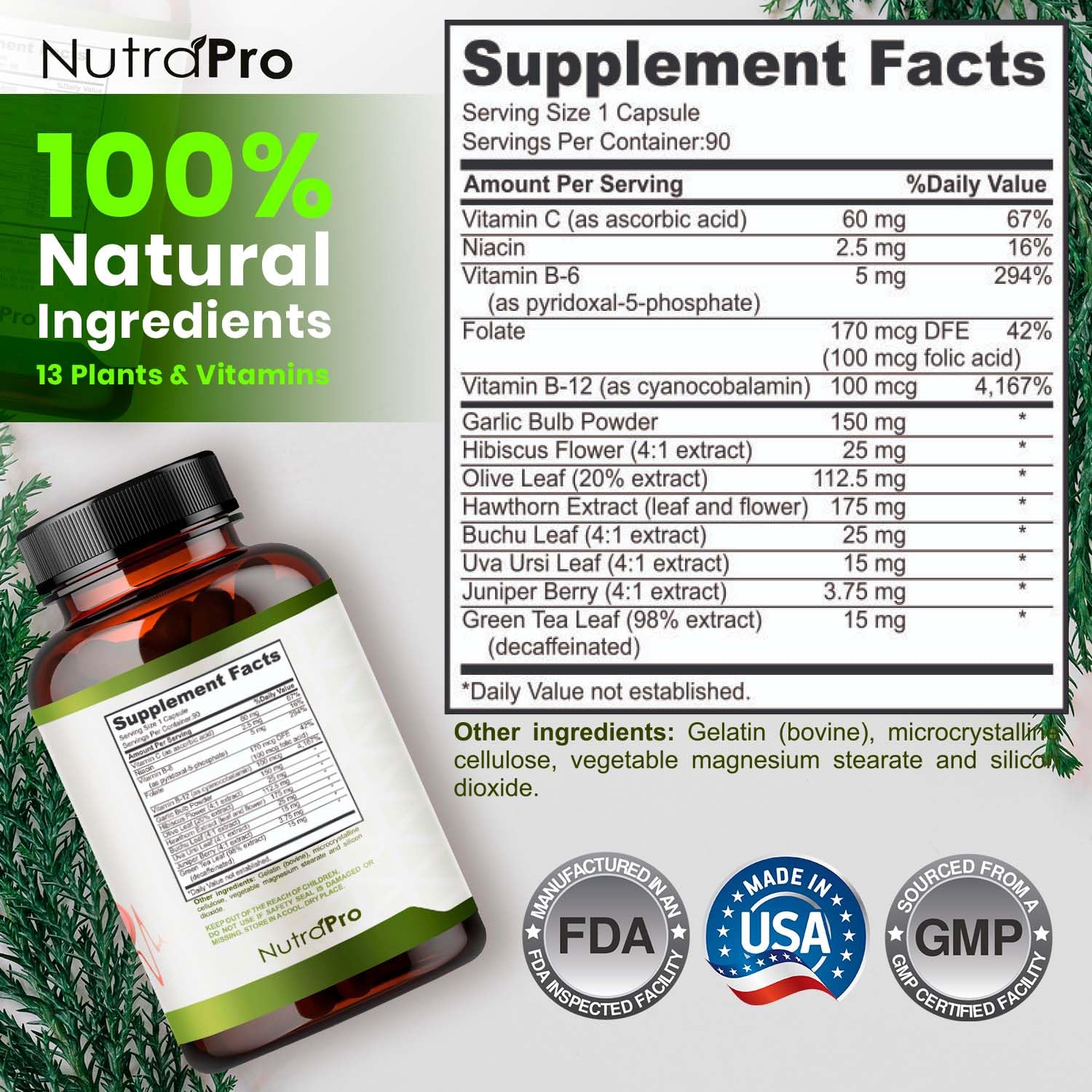 NutraPro hibiscus tea and bottle illustrating natural heart health