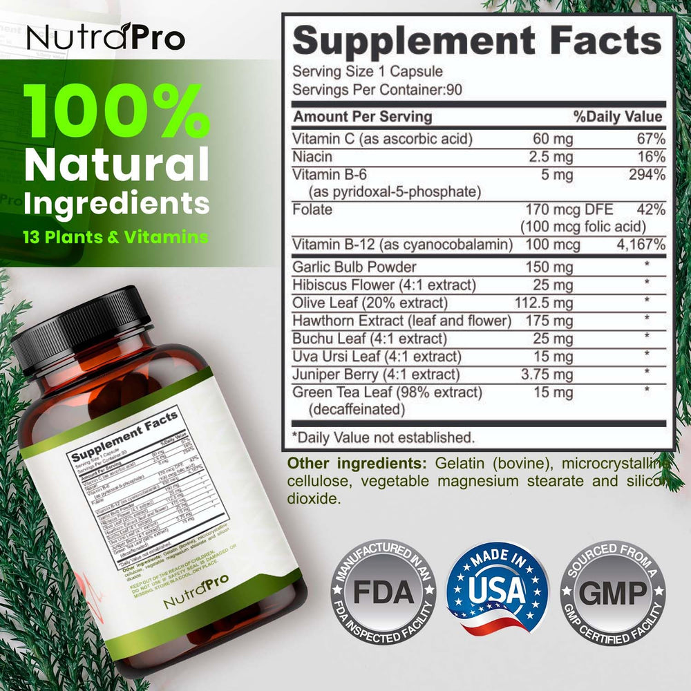 NutraPro hibiscus tea and bottle illustrating natural heart health