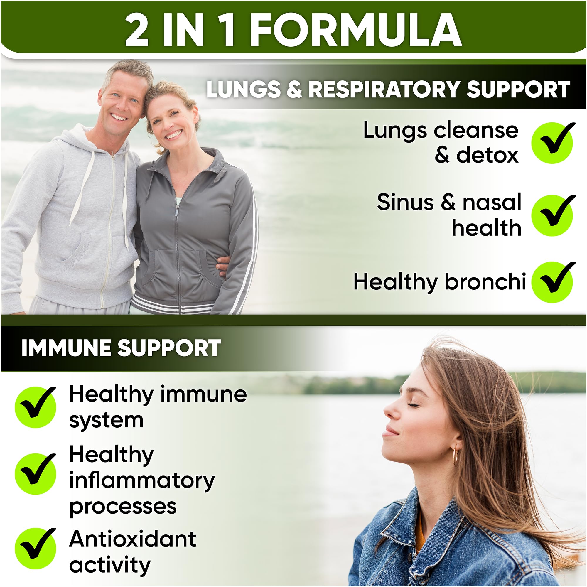NutraPro Lung Health capsule closeup highlights an easy-to-swallow daily dose.