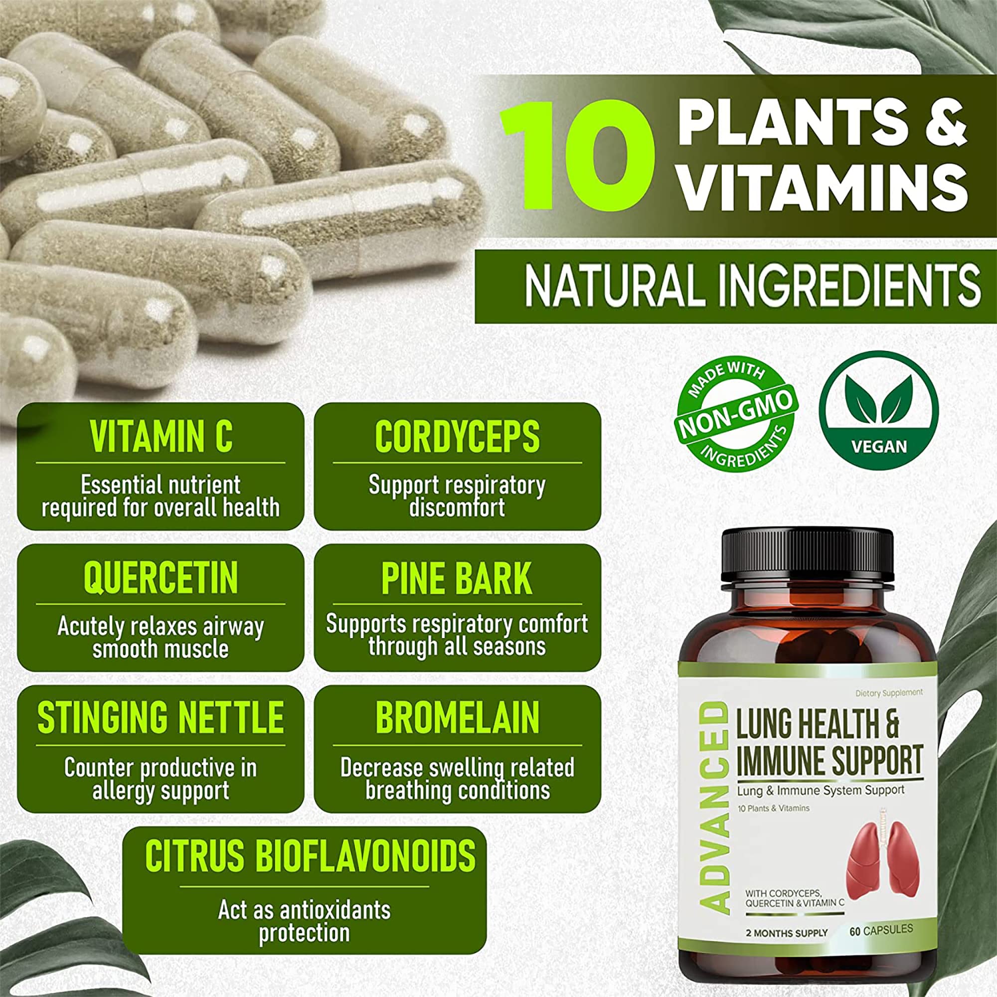 NutraPro Lung Health packaging demonstrates a simple daily routine.