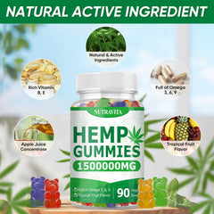 Nutravita Naturals Fruit Hemp Gummies ingredients list highlights omega-3-6-9.