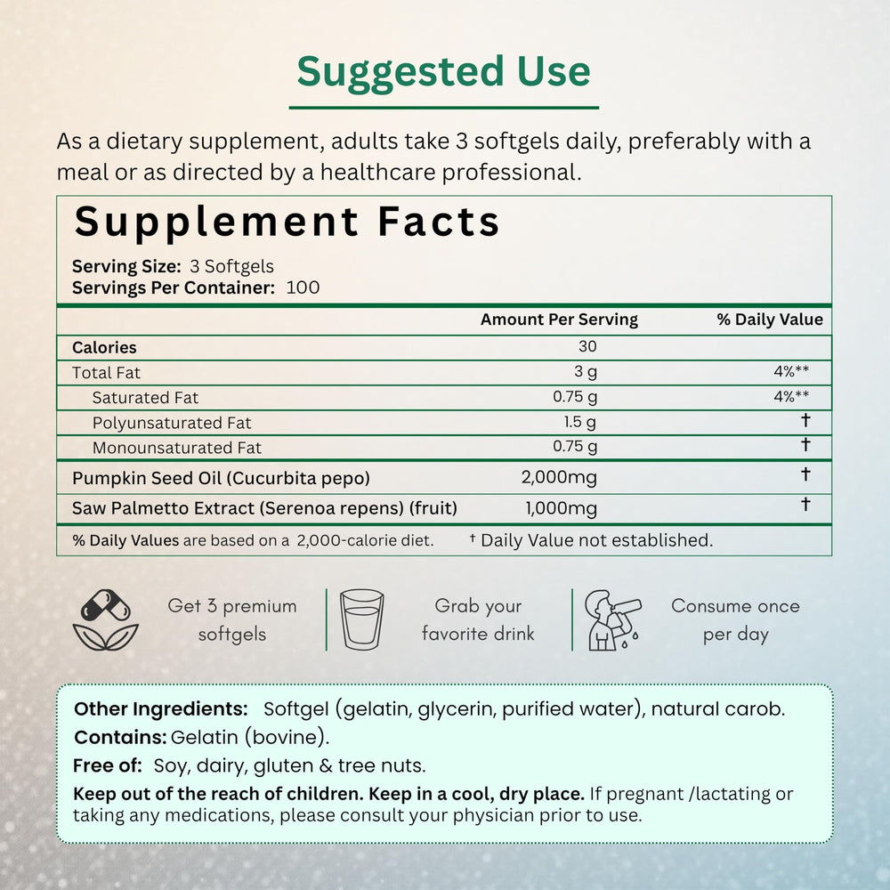 NutraVora pumpkin seed oil ingredient displayed in glass bottle