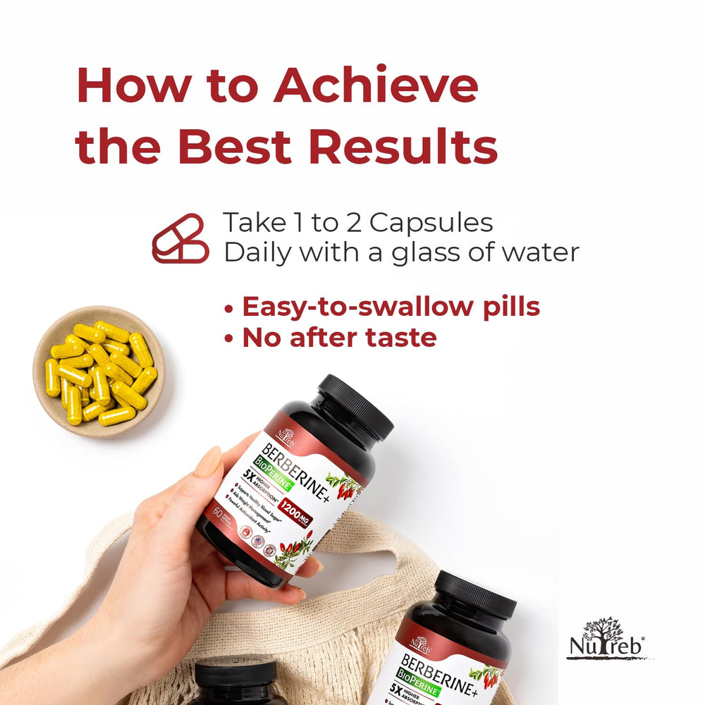 Nutreb Berberine packaging box demonstrates clear labeling and consumer transparency.