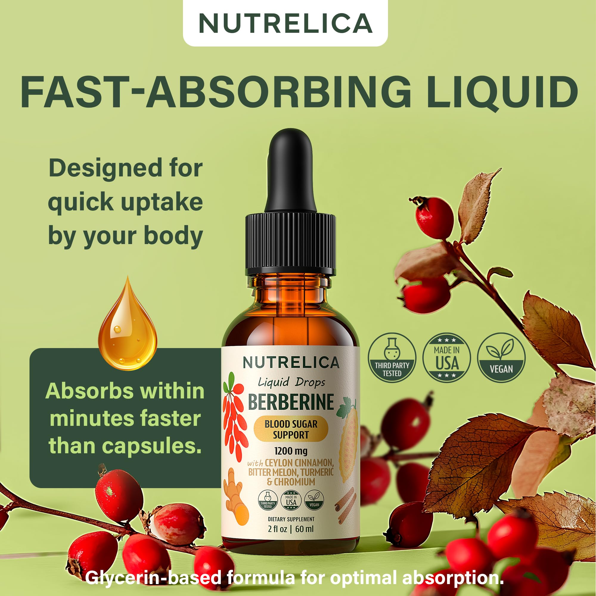 NUTRELICA chromium ingredient bottle shows key trace mineral for balance.