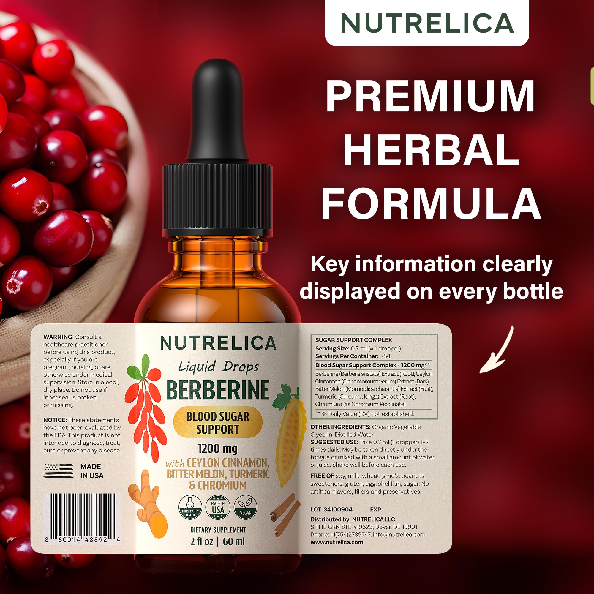 NUTRELICA made-in-usa facility image reinforces quality and third-party testing.