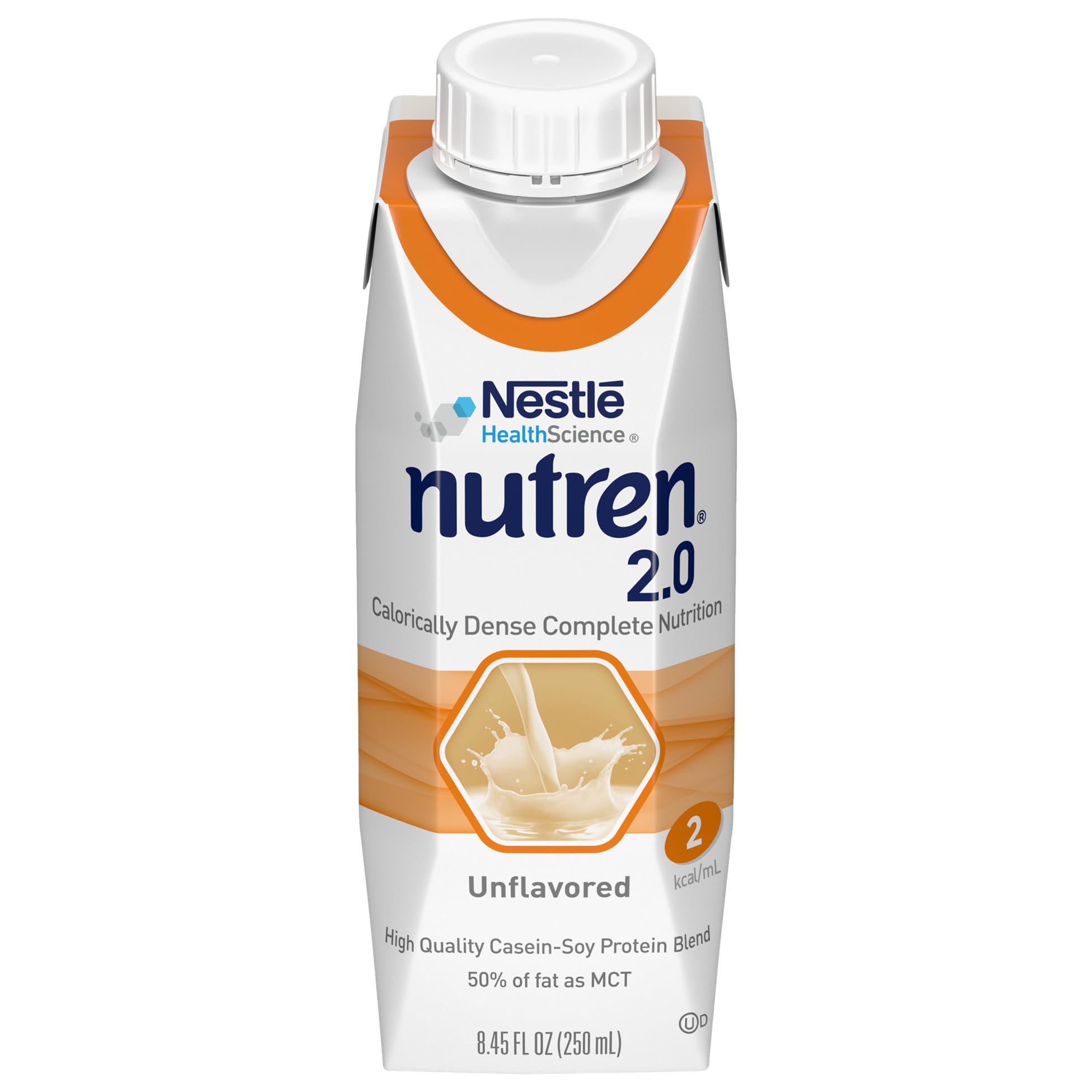 Nutren bottle pour showing high-energy tube feeding formula for flexible nutrition