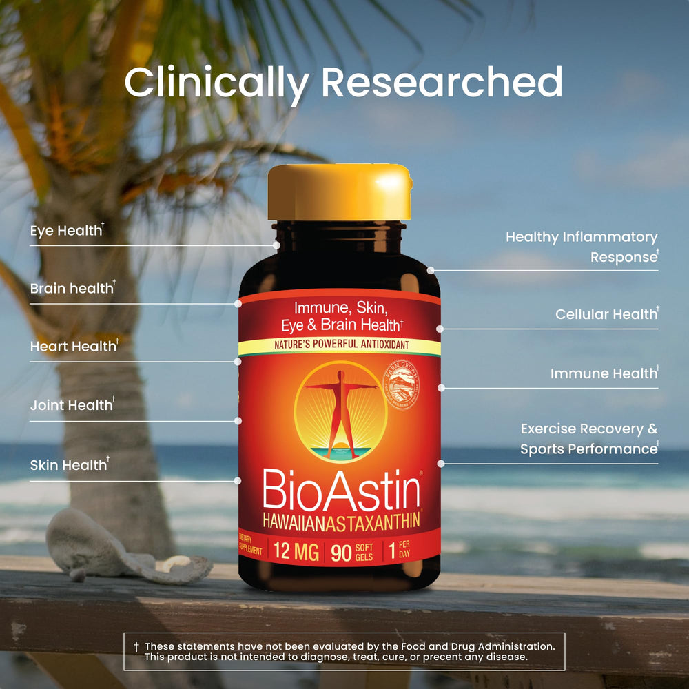 BioAstin label detail highlights 12 mg potency and non-GMO claim.