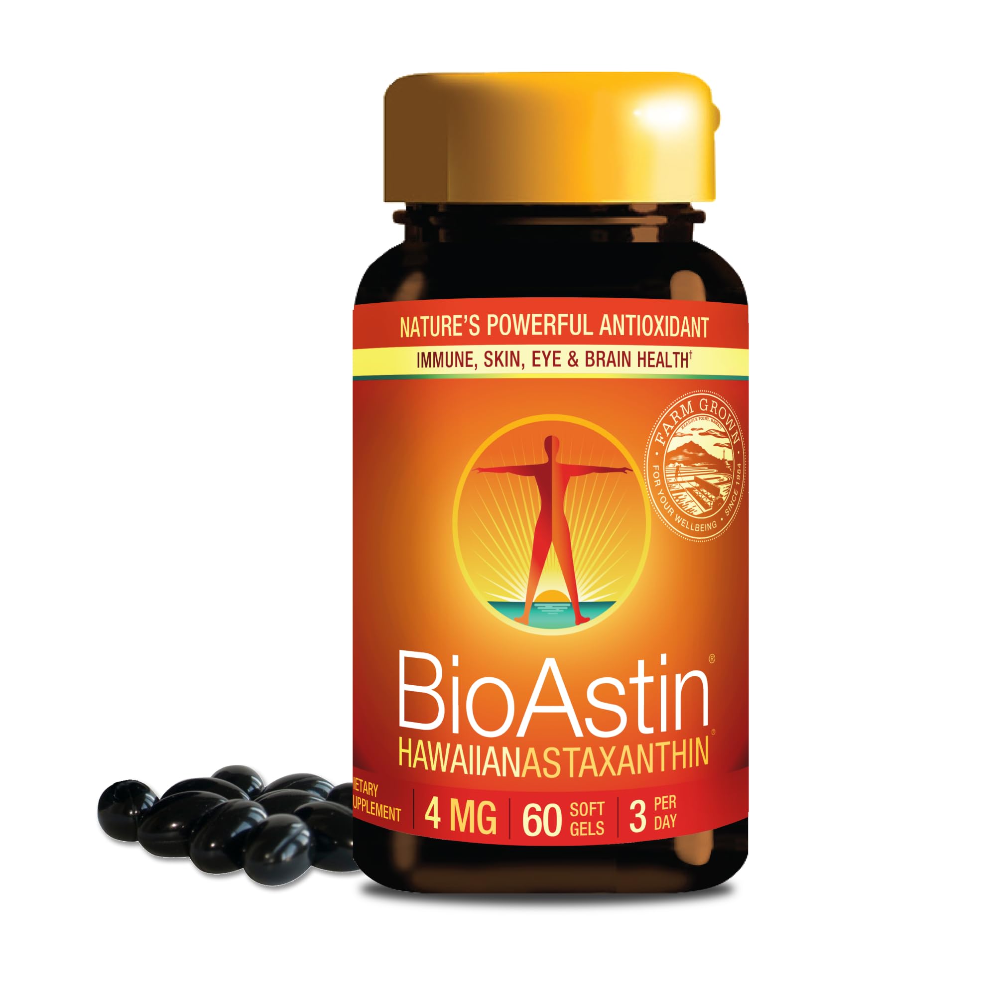 Nutrex Hawaii BioAstin bottle front for daily antioxidant support