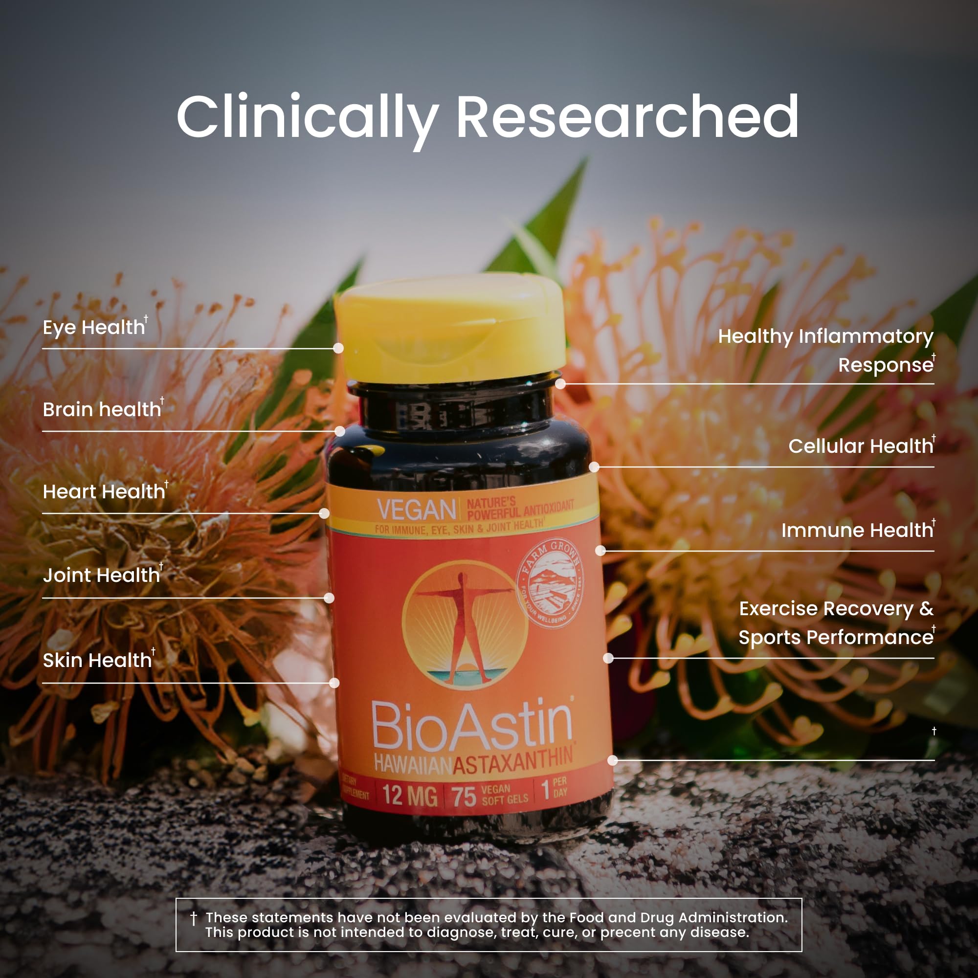 Nutrex Hawaii BioAstin softgels-closeup depicts convenient vegan capsules.