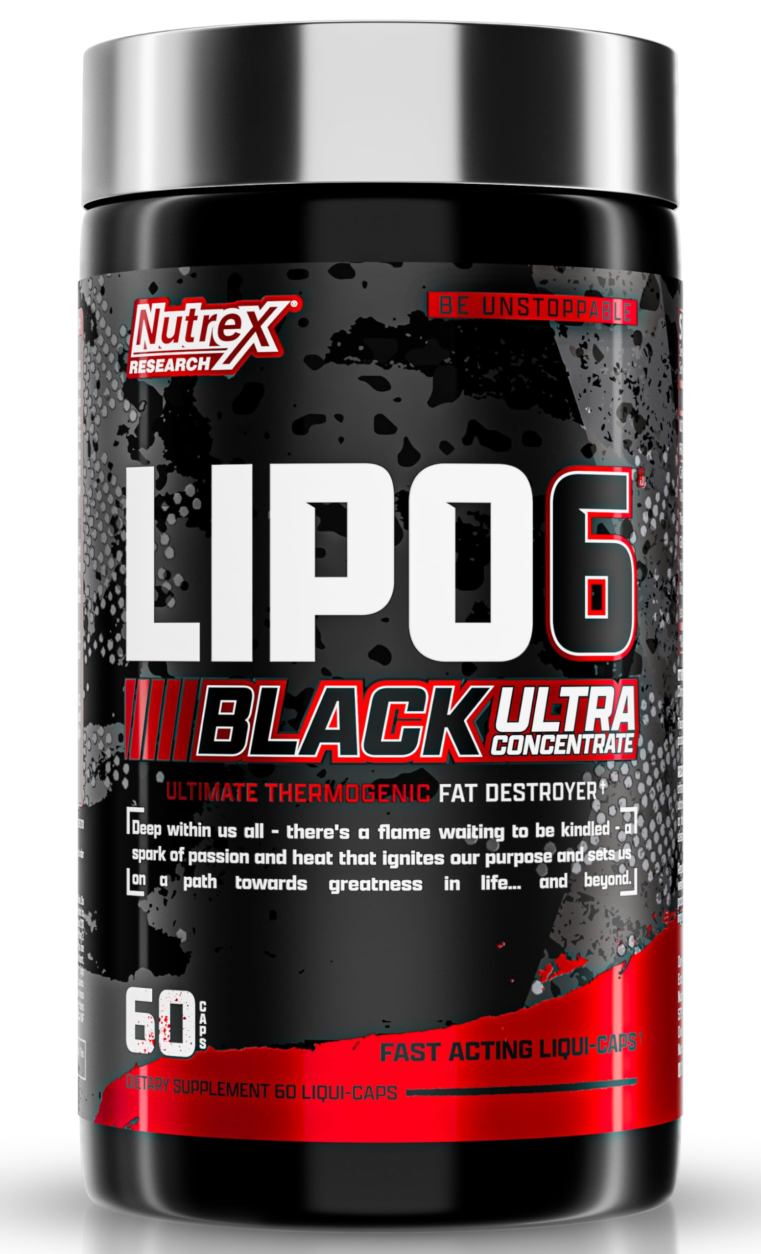 Nutrex Lipo-6 Black Ultra Concentrate capsules for potent fat burning and sustained energy.